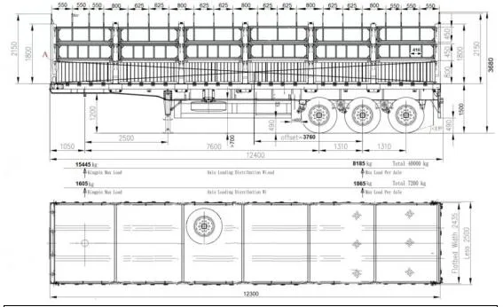 3 Axle Tri-Axle Truck Trailer Cargo Goods Curtain Fence Drop Side Board Semi Cargo Trailer