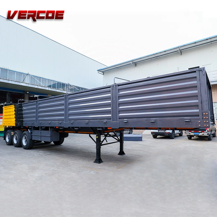 Vercoe 3 4 Axles 40th 50t 50 Tons Fence Cargo Drop Side Semi Trailer