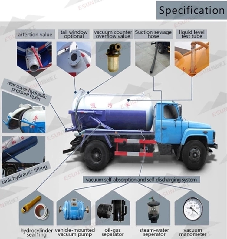 HOWO 4X2 Mini Sewage Fecal Sution Sanitation Tanker Special Truck