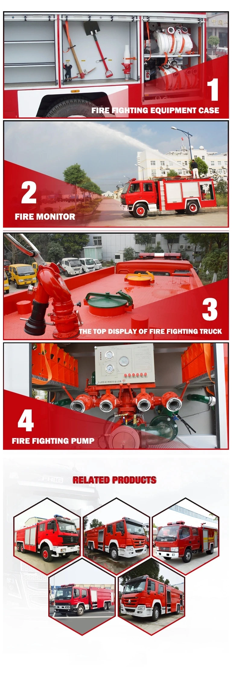 Sinotruk HOWO Rescue Water Foam Fire Engine 4X2 Fire Fighting Truck