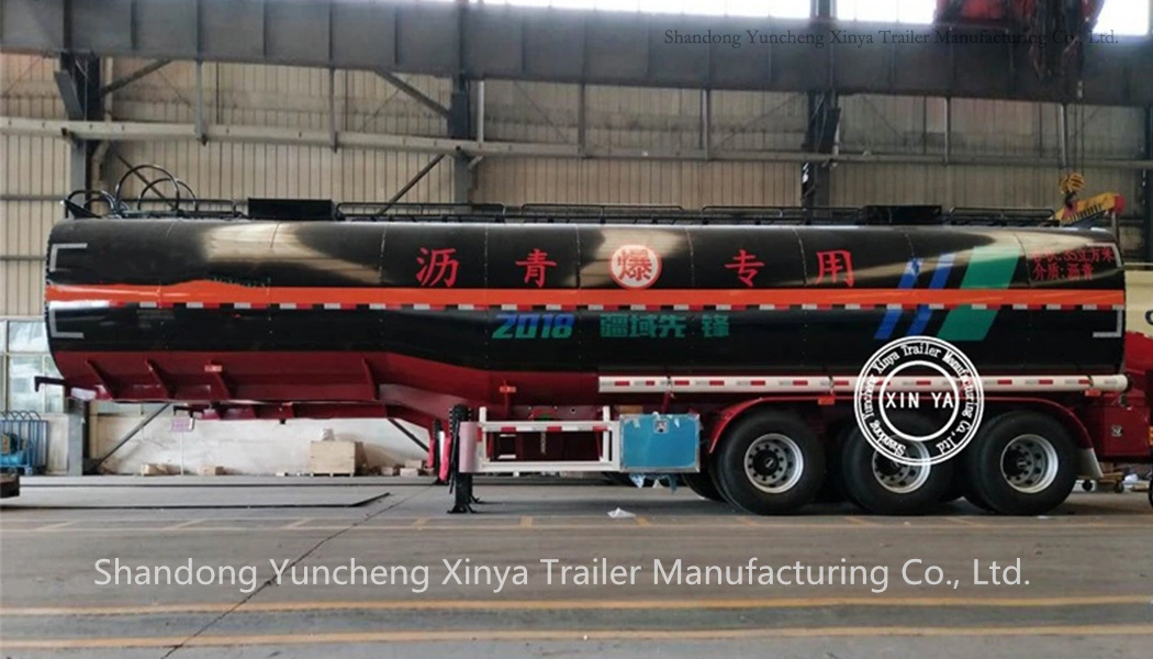 3 Axles Asphalt Tank Truck Trailer Heated Bitumen Tank Trailer Pitch Mineral Resin Asphalt Bitumen Tank Semi Trailer